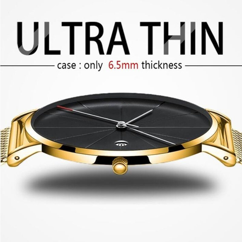 Dress Watch Ultra Thin - Luxury Men Watches Men Gold Watches