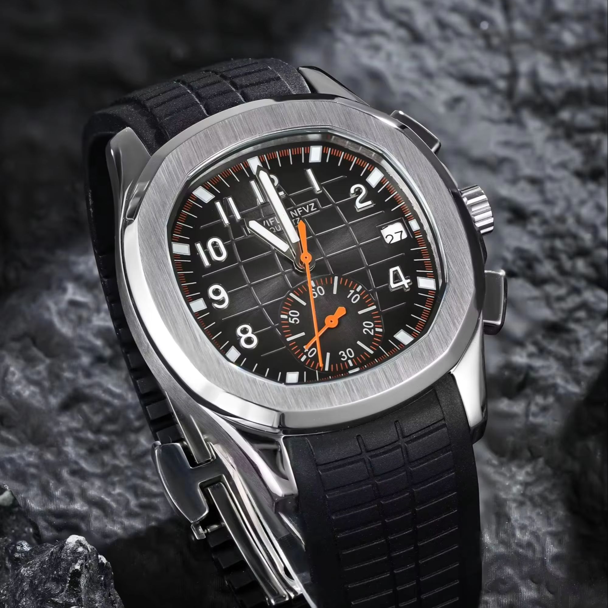 Luxury Watch Rubber Strap - 40MM Men's Luxury Watch NAVIFLZ NFVZ