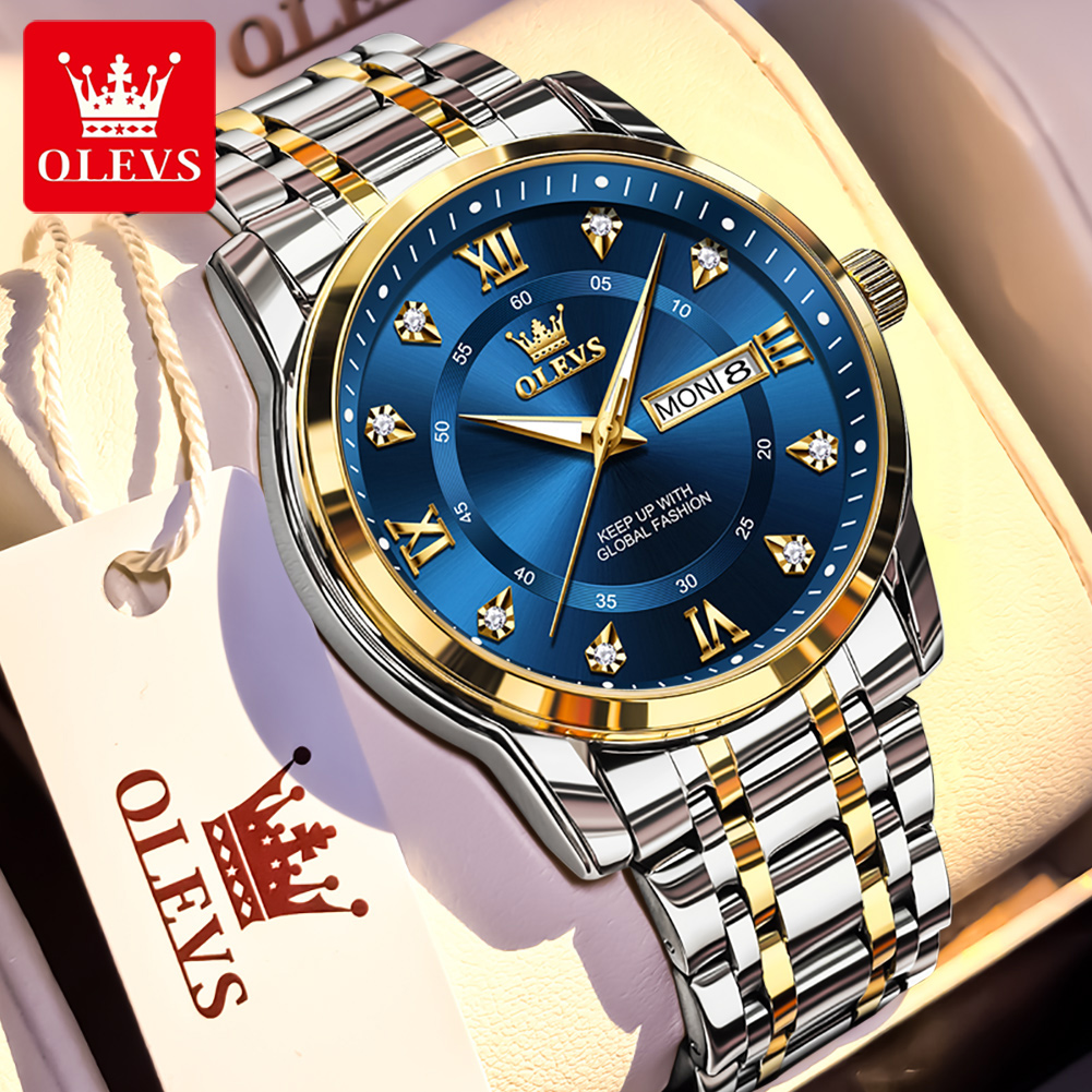 Luxury Watch Green - OLEVS Brand Fashion men's watches stainless