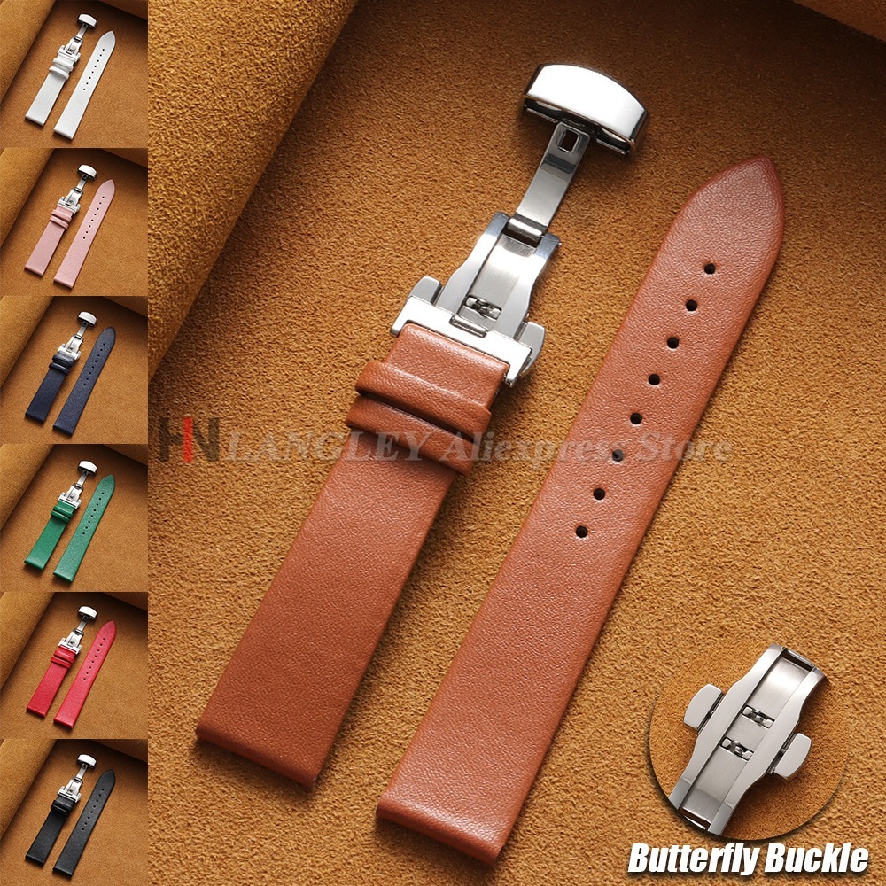 Dress Watch Ultra Thin - 12/14/16/18/19/20/21/22mm Calfskin Watch Band Ultra-thin Genuine