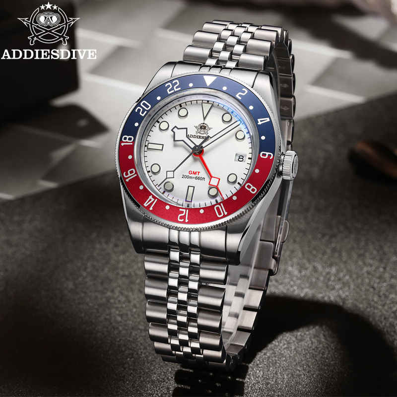ADDIESDIVE 39mm Men's Quartz W - Gmt Dual Timezone Watch ulasan dan harga
