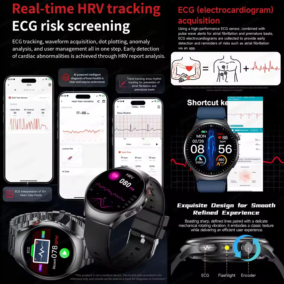 New Accurate ECG Smart Watch B - Gmt Dual Timezone Watch ulasan dan harga