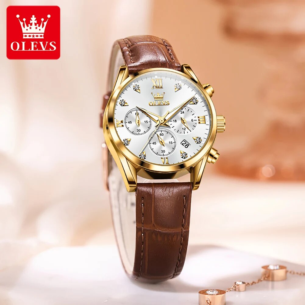 OLEVS 5523 Women's Watches Lea - Luxury Watch Female ulasan dan harga