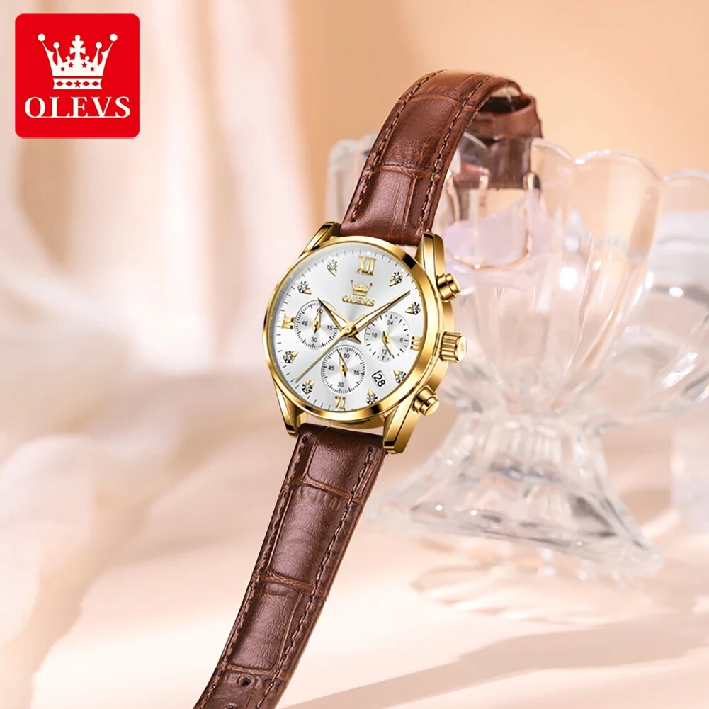 OLEVS 5523 Women's Watches Lea - Luxury Watch Female ulasan dan harga