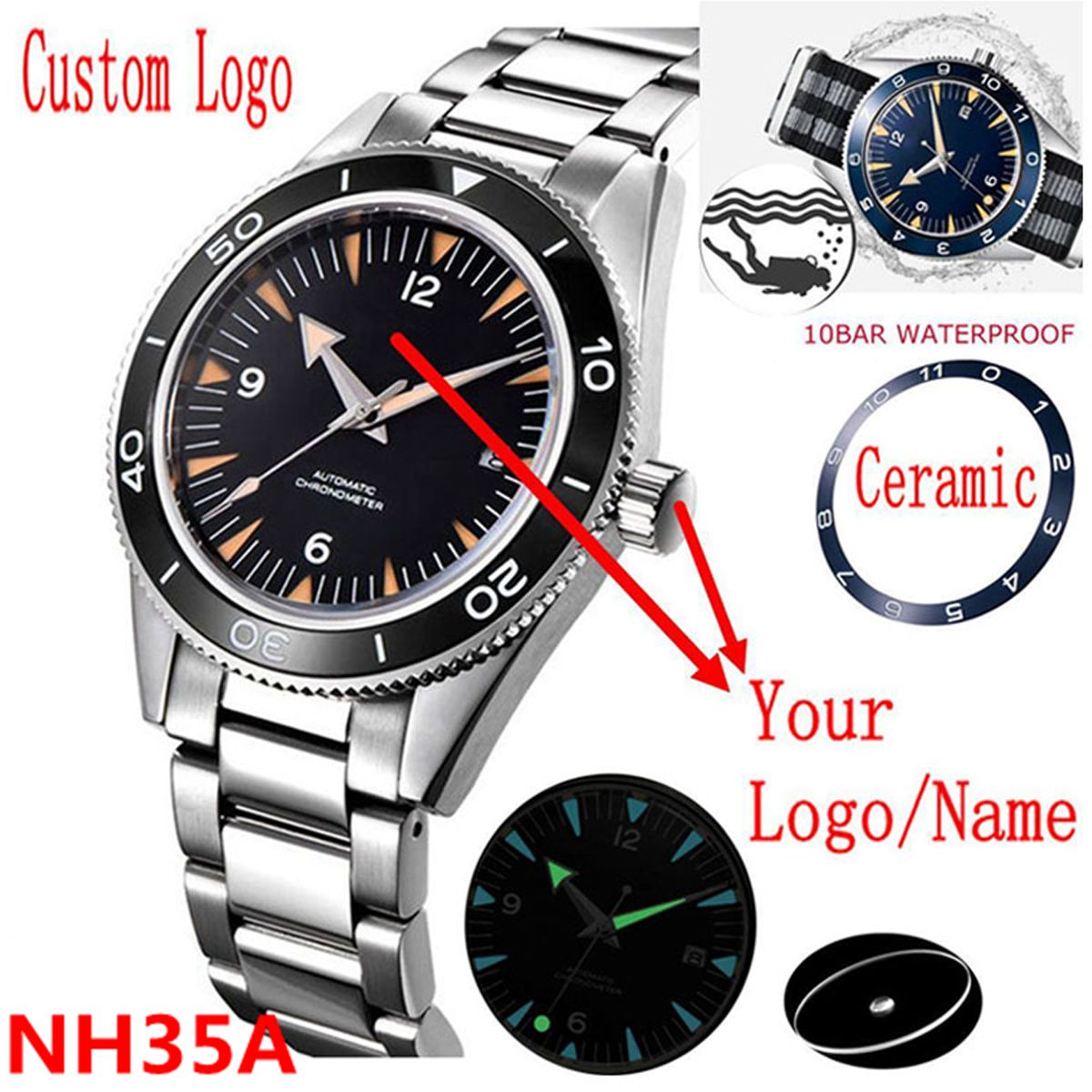 Custom Logo NH35 Movement Watc - Luxury Watch News ulasan dan harga