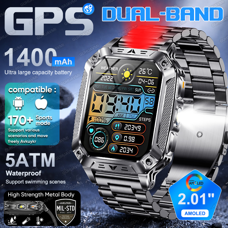 2026 Dual-band GPS Smart Watch - Gmt Dual Timezone Watch ulasan dan harga