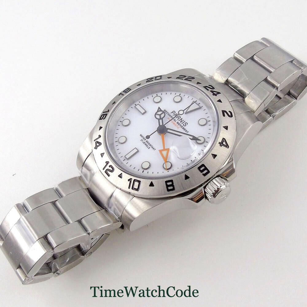 Parnis 40mm Sapphire Glass Aut - Gmt Dual Timezone Watch ulasan dan harga