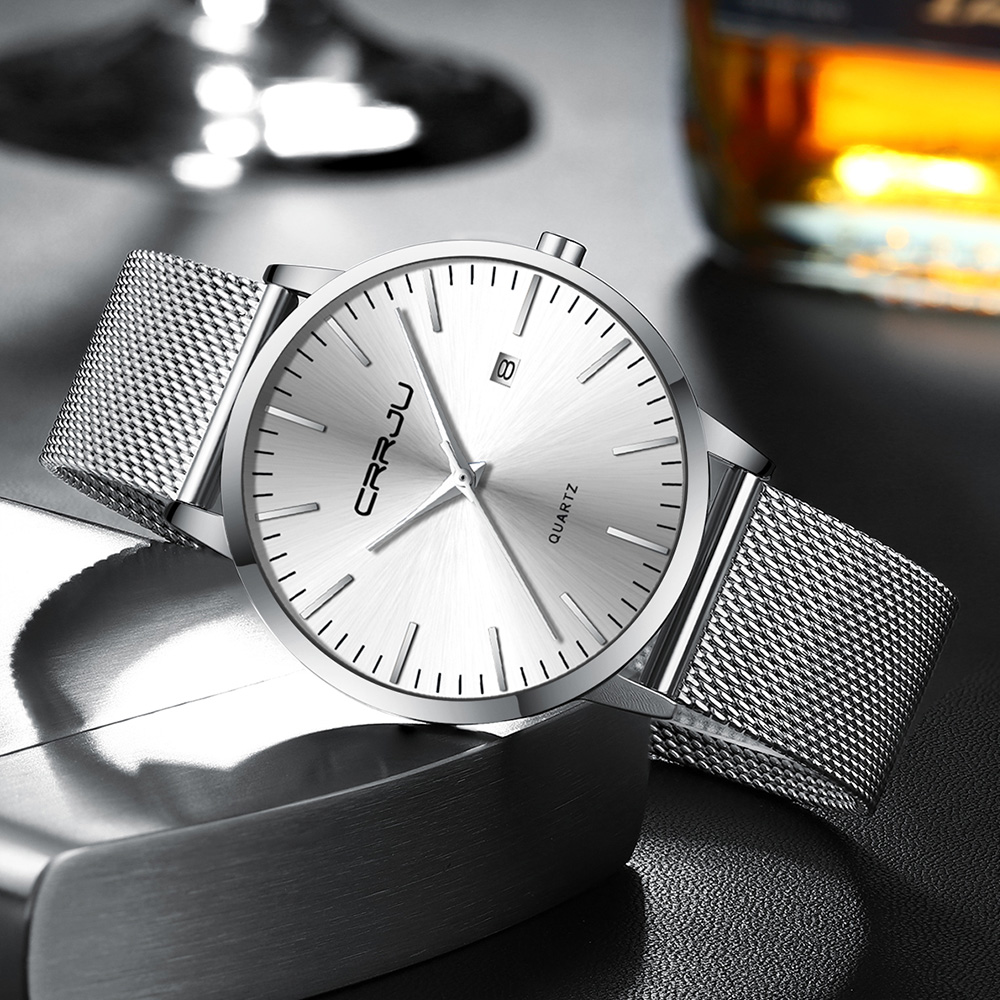 CRRJU New Fashion Mens Watches - Dress Watch Ultra Thin ulasan dan harga