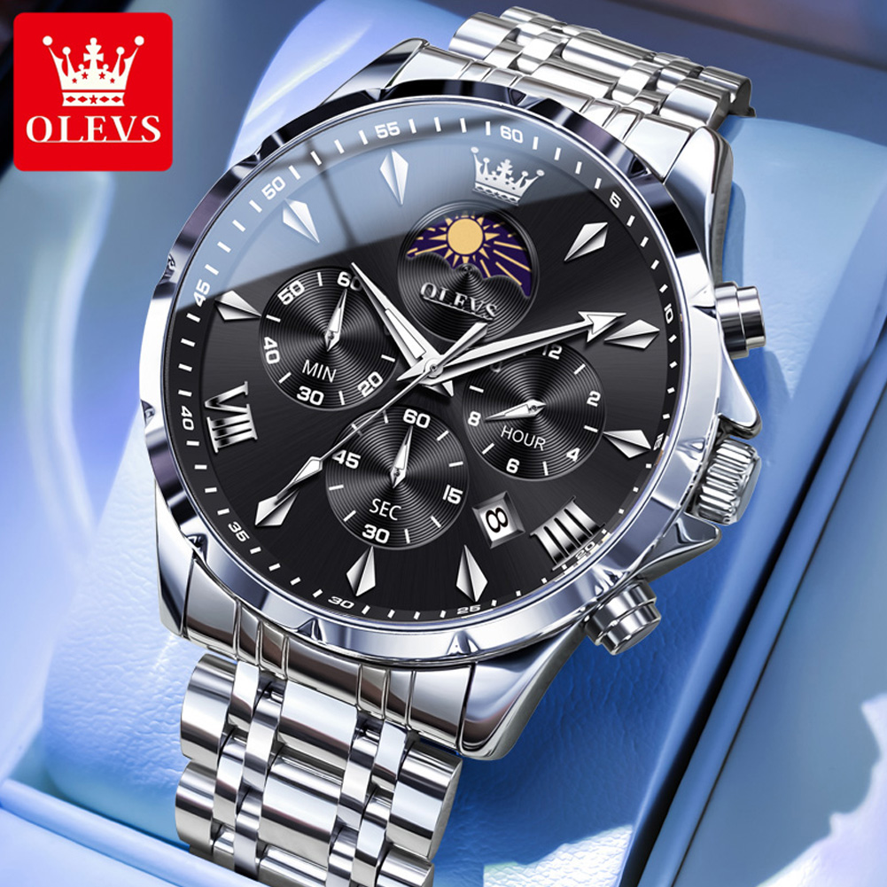 OLEVS 3653 Brand Moon Phase Ca - Luxury Watch Exhibition ulasan dan harga