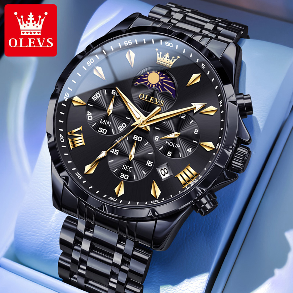 OLEVS 3653 Brand Moon Phase Ca - Luxury Watch Exhibition ulasan dan harga