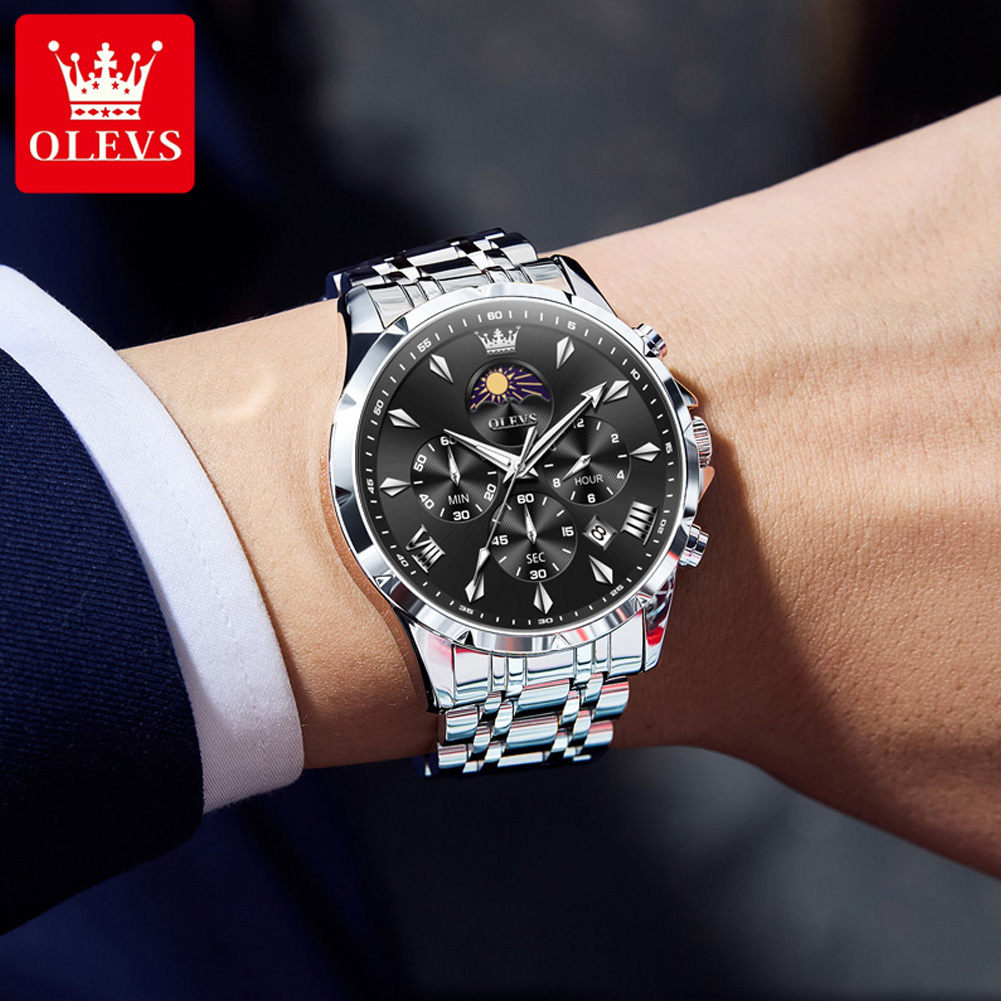 OLEVS 3653 Brand Moon Phase Ca - Luxury Watch Exhibition ulasan dan harga