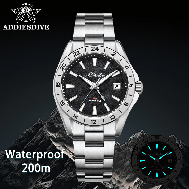 ADDIESDIVE Elegant Business Me - Gmt Dual Timezone Watch ulasan dan harga