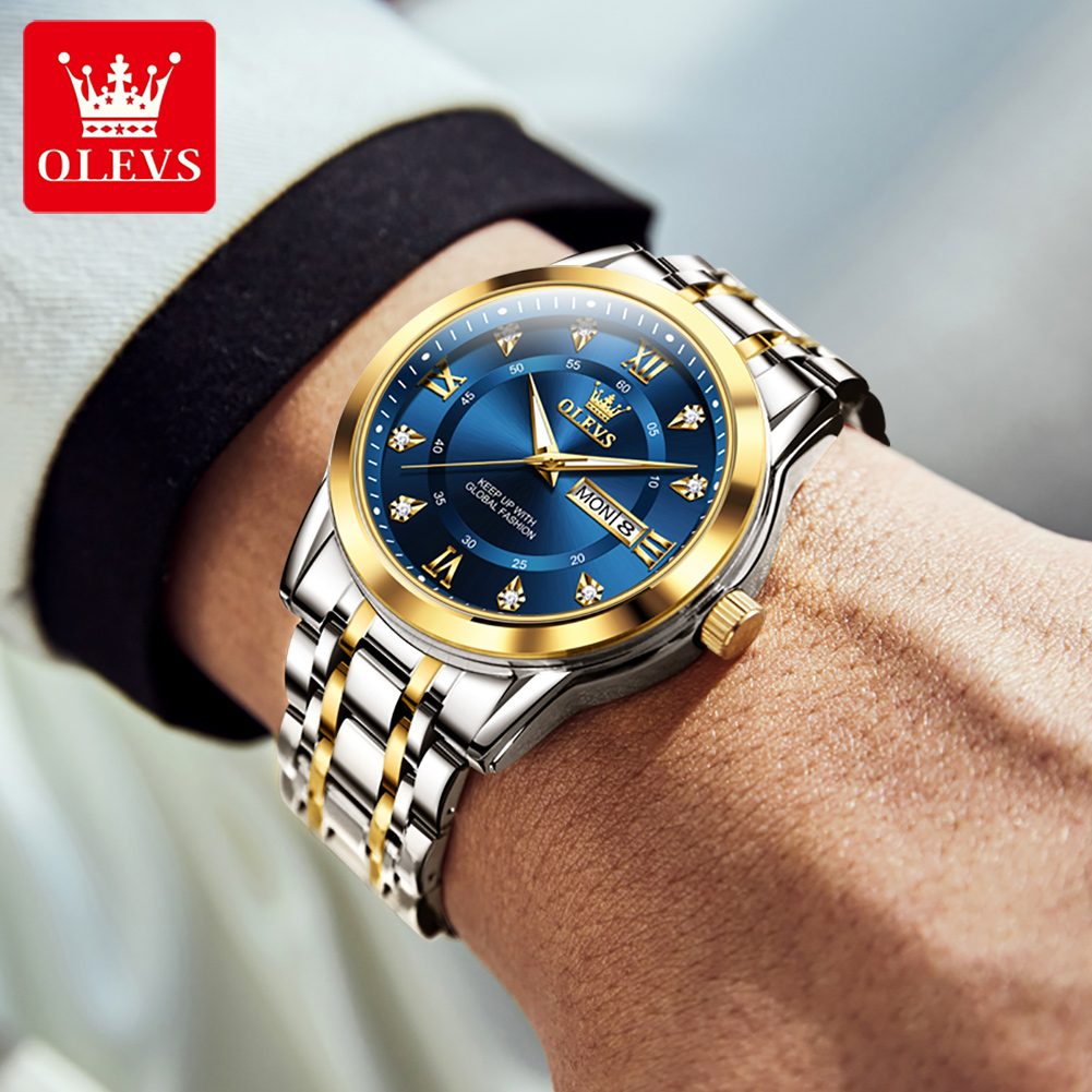 OLEVS Brand Fashion men's watc - Luxury Watch Green ulasan dan harga