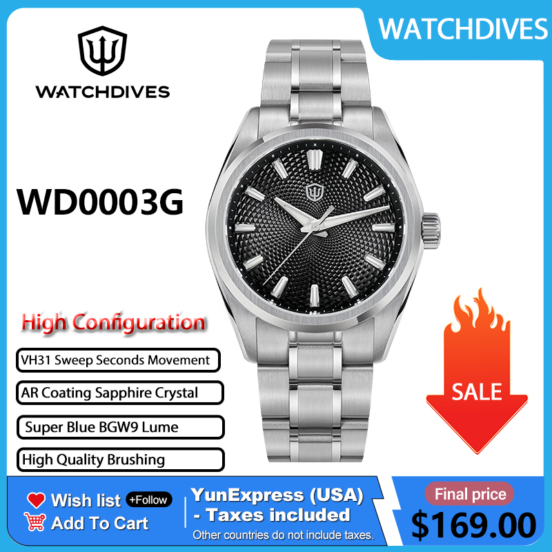 Watchdives WD0003G Guilloche D - Guilloché Dial Watch ulasan dan harga