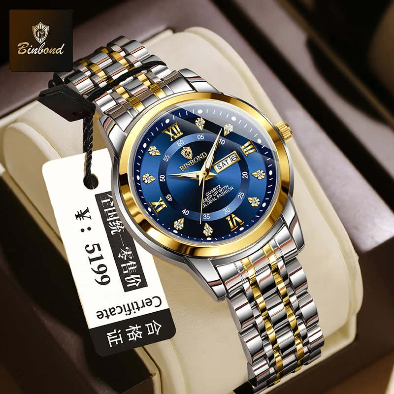 BINBOND B7169 Top Brand Luxury - Luxury Watch Green ulasan dan harga