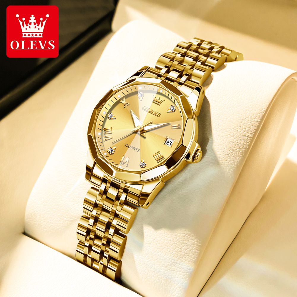 OLEVS Fashion Golden Watch for - Luxury Watch Female ulasan dan harga