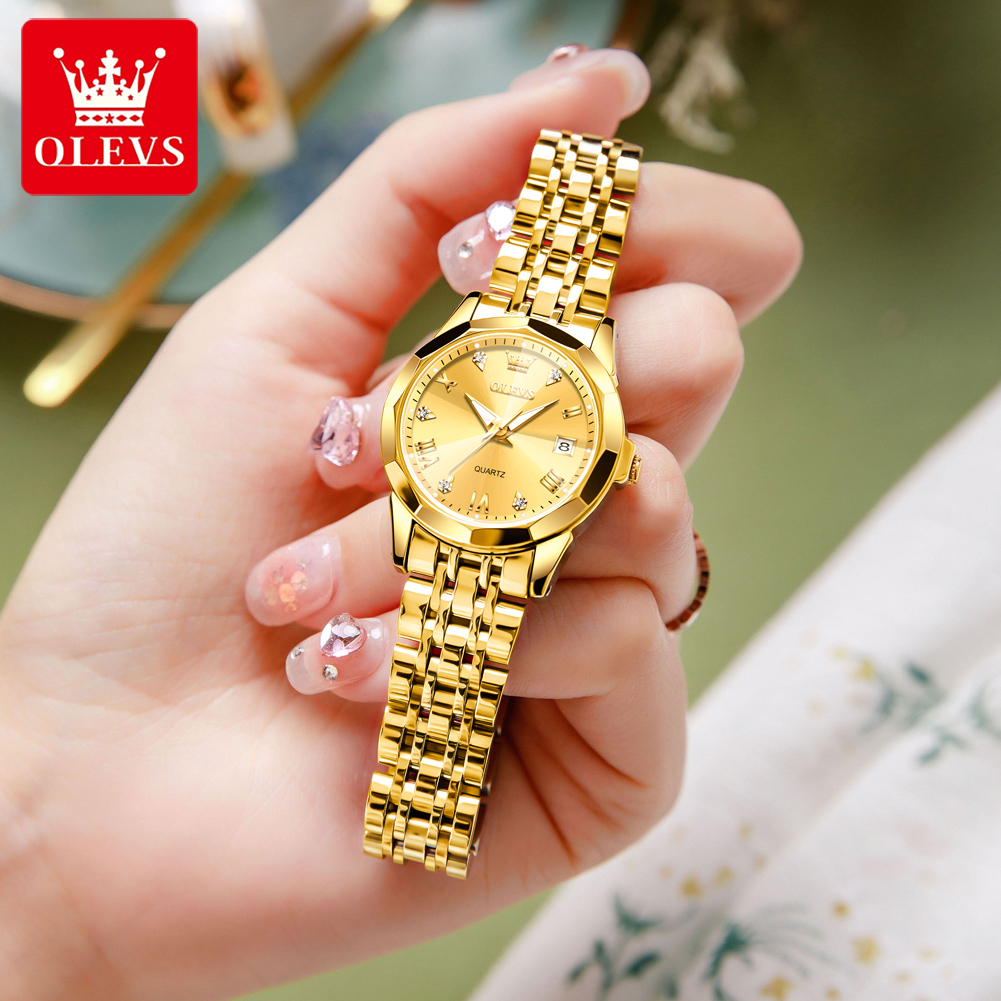 OLEVS Fashion Golden Watch for - Luxury Watch Female ulasan dan harga