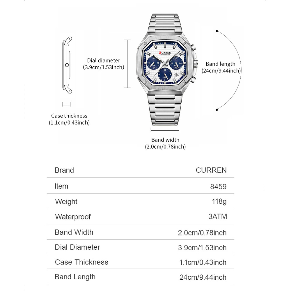 CURREN Luxury Square Chrono Wa - Luxury Watch Men ulasan dan harga