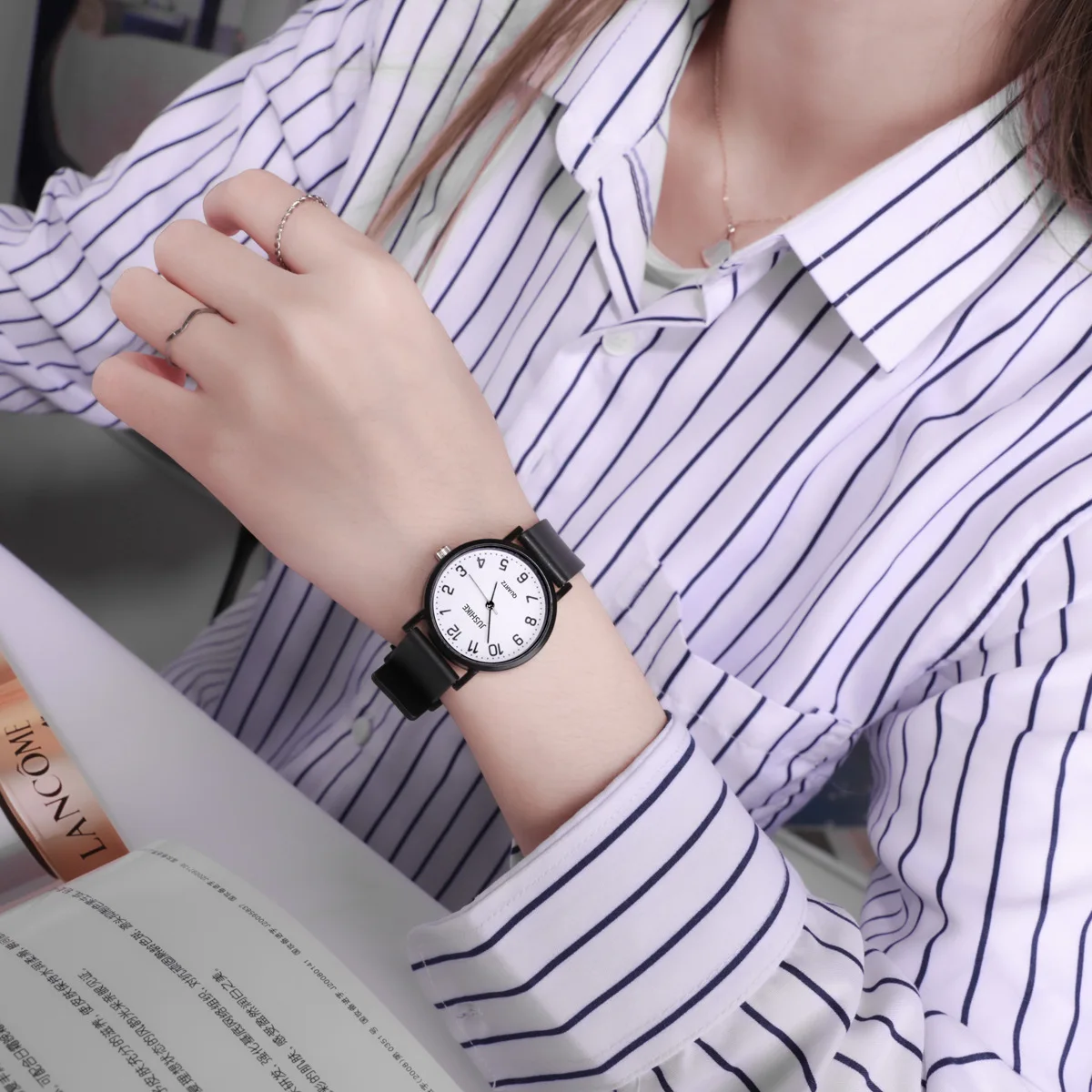Simple Black Watch Quartz Watc - Luxury Watch Female ulasan dan harga